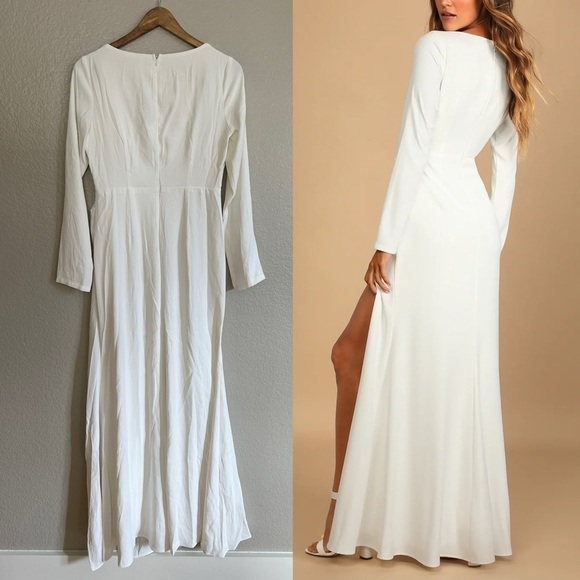 DAMAGED Romance for the Ages White Long Sleeve Maxi Dress - Picture 3 of 12